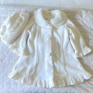 White toddler coat and hat